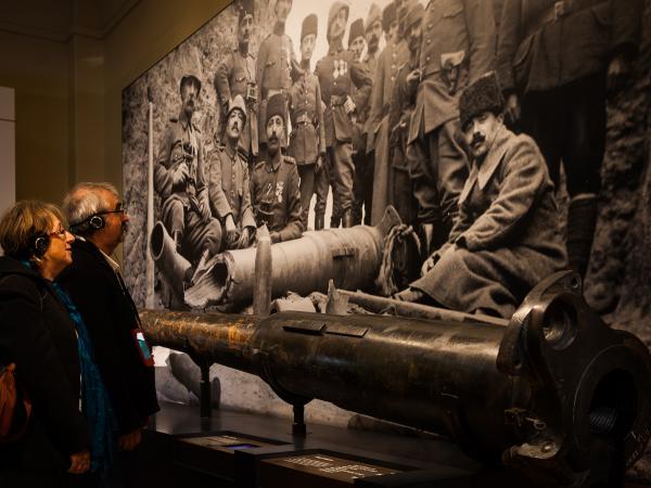 Visitors in front of display at Australian War Memorial