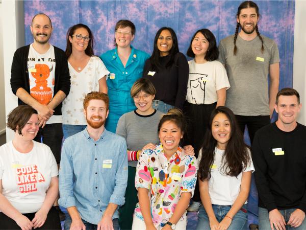 DIY Monsters' volunteers on the day smiling at the camera.