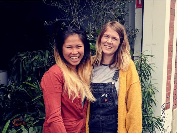 Photo of Mel Huang(Workshop leader, DIY Monsters) and Ally Watson (CEO, Code Like a Girl)