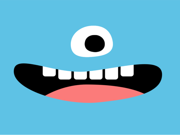 Screenshot of the interactive monster who's mouth can be manipulated with microphone.