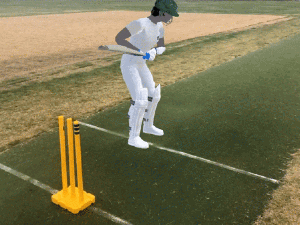 Render of Batsman on cricket pitch