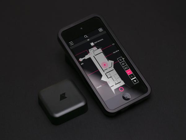 Image of custom bluetooth beacon and iPod in custom hardcase