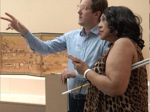 Pamela Murray (R), photographed during the user/expert testing of the Freer Thinking app in 2017.