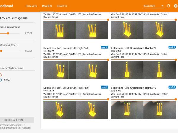 Screenshot of Tensorboard interface