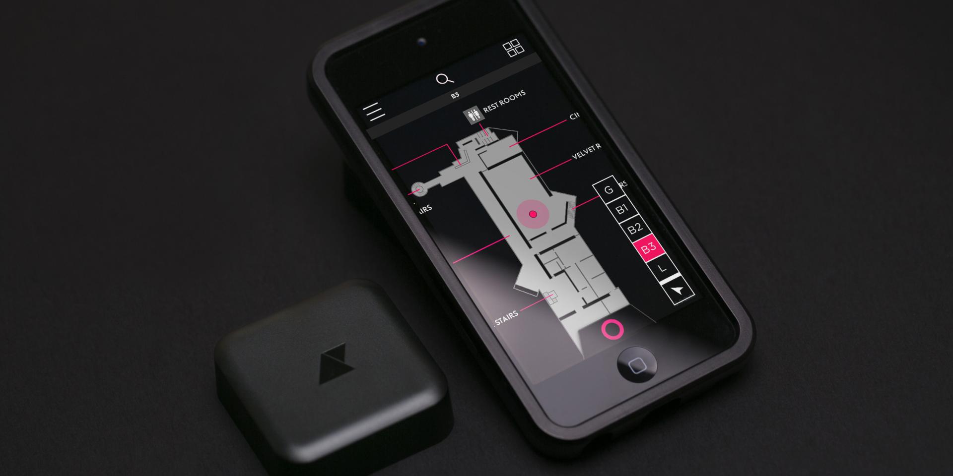 Image of custom bluetooth beacon and iPod in custom hardcase