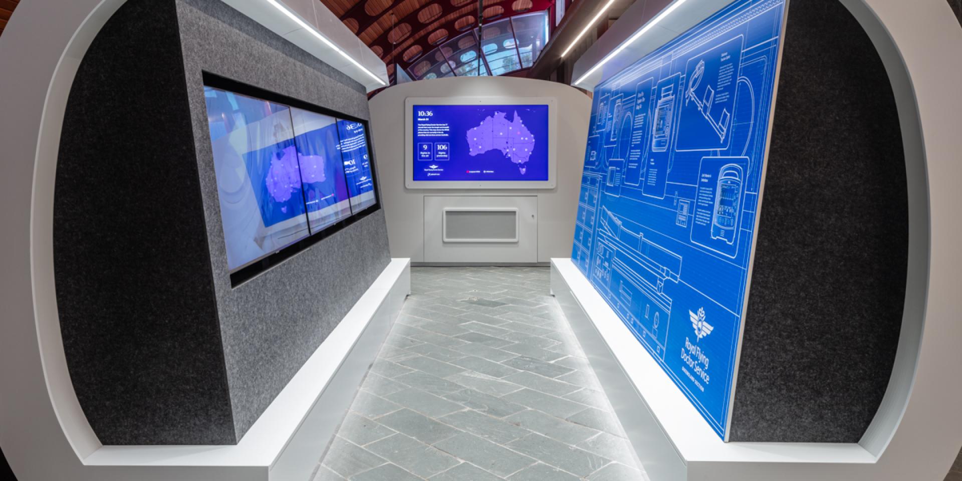 The Royal Flying Doctor Service Flight Tracker at the Australian Stockman's Hall of Fame.