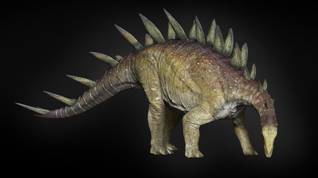3D render of a stegosaur 
