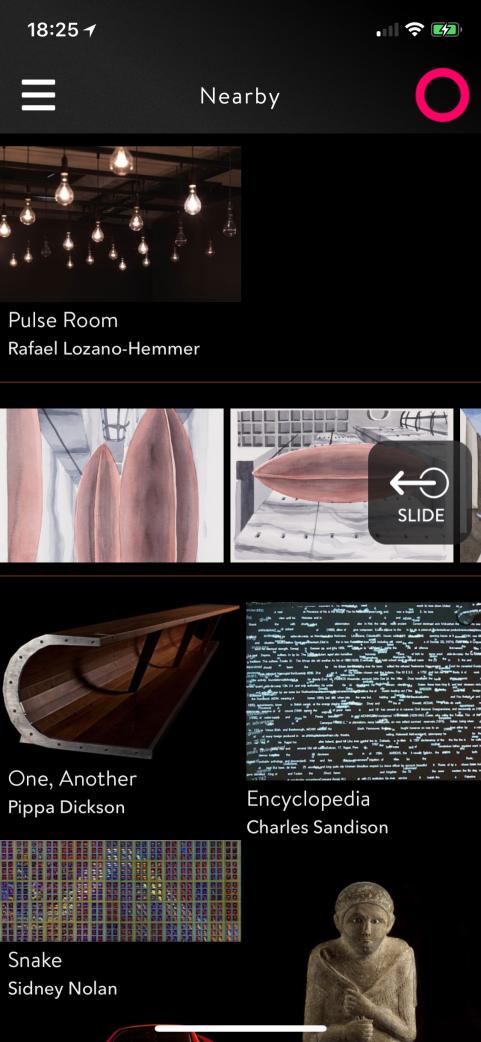 Mobile screen interface from The O