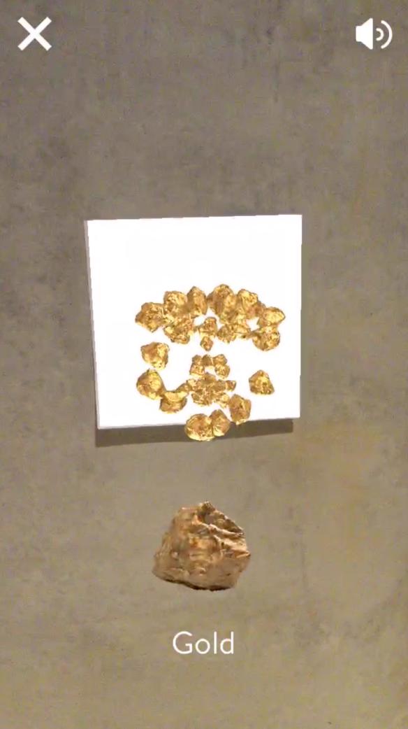 Screenshot of Simon Denny: MINE augmented reality experience