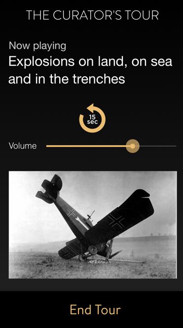 Screenshot of WW1 audio experience