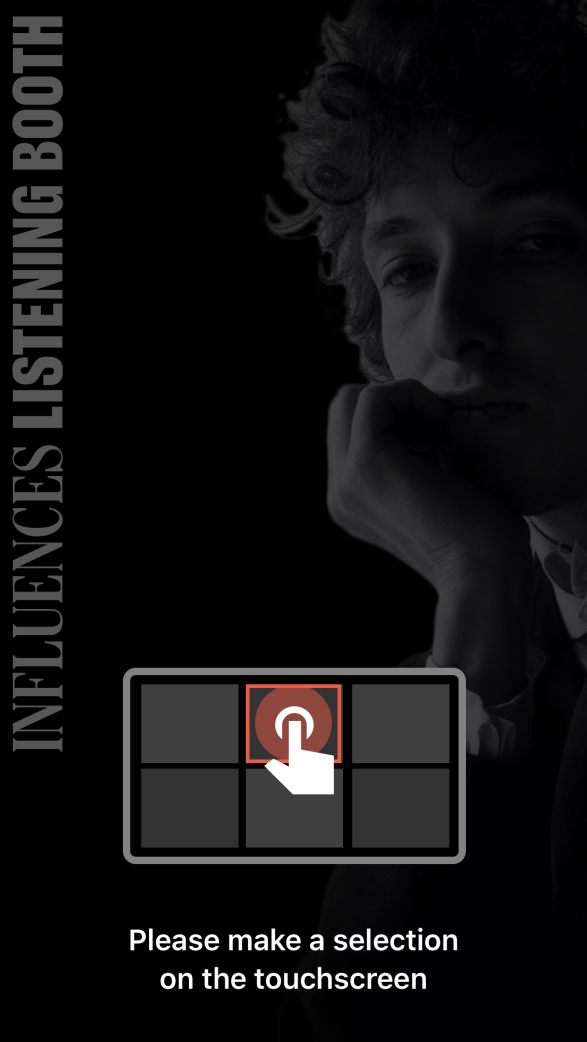 Screenshot of the Bob Dylan Center audio experience interface