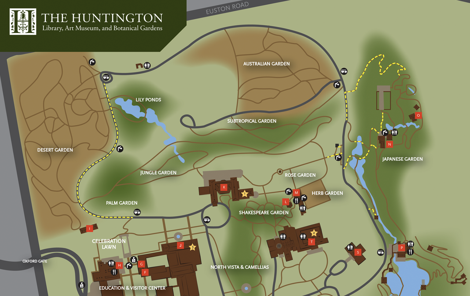 Map of the Huntington Library grounds