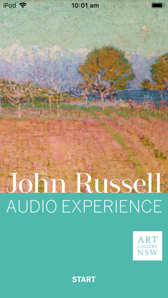 Mobile screen interface for John Russell Audio Experience