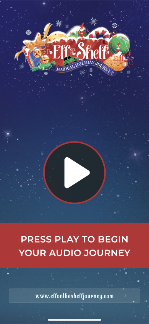 Screenshot of the beginning screen for the Elf on the Shelf location-aware mobile application