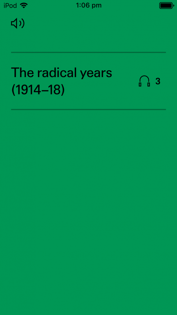Screenshot from the Matisse Life and Spirit audio app