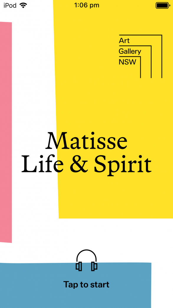 Screenshot from the Matisse Life and Spirit audio app