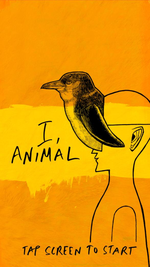 Screen shot of the user interface for the I, Animal audio experience